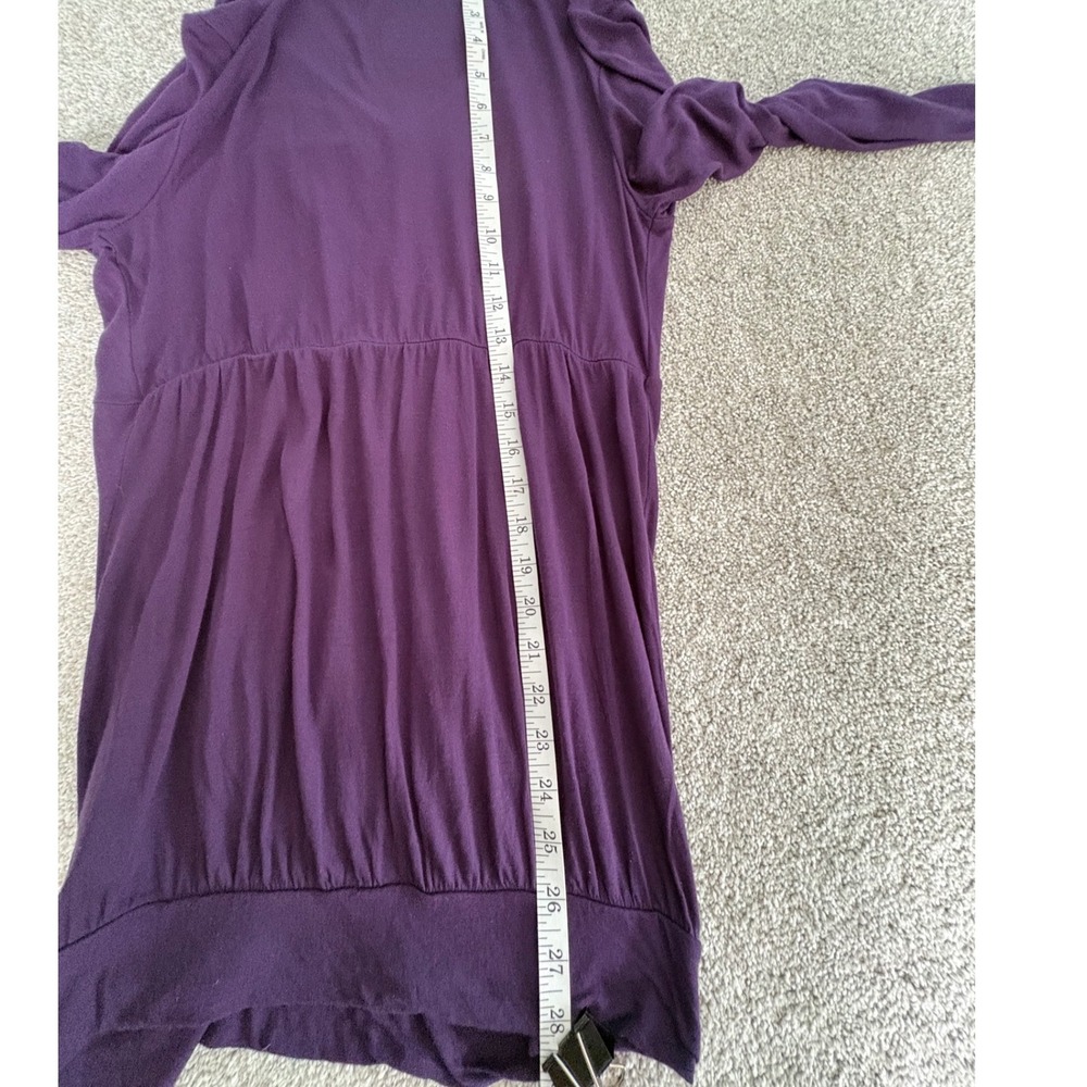 Motherhood Maternity Purple Ruched V-Neck Long Sleeve Rayon Top Small 93321-17 - Picture 12 of 16